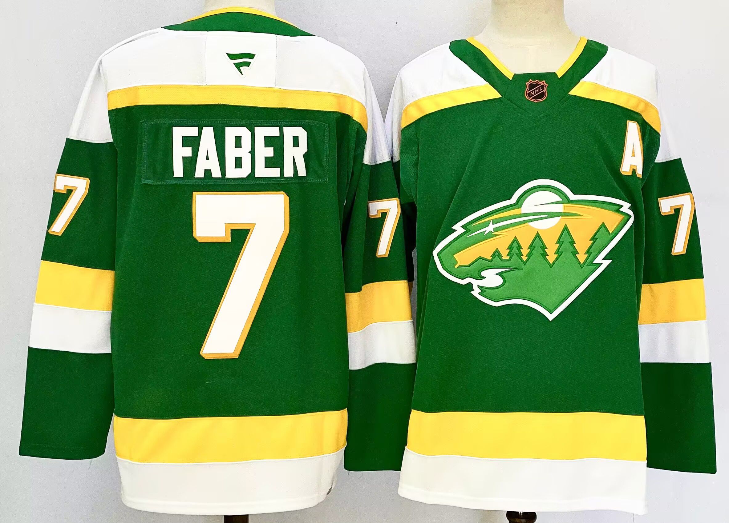 Men Minnesota Wild #7 Faber Green 2025 Home Premier Player NHL Jersey style 1->vancouver canucks->NHL Jersey
